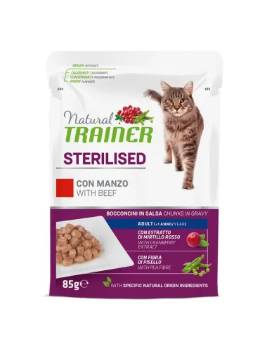 Natural Trainer Sterilised Manzo Busta 85gr