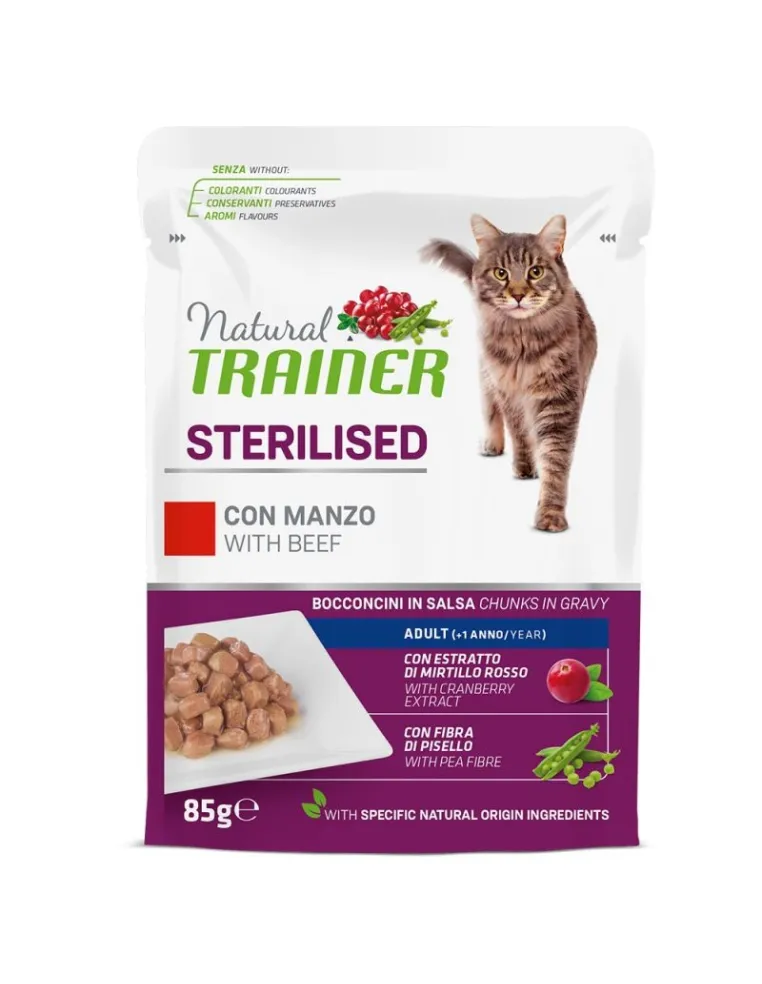 Natural Trainer Sterilised Manzo Busta 85gr