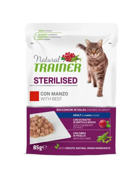 Natural Trainer Sterilised Manzo Busta 85gr