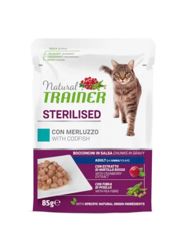 Natural Trainer Sterilised Merluzzo 4 Buste 85g