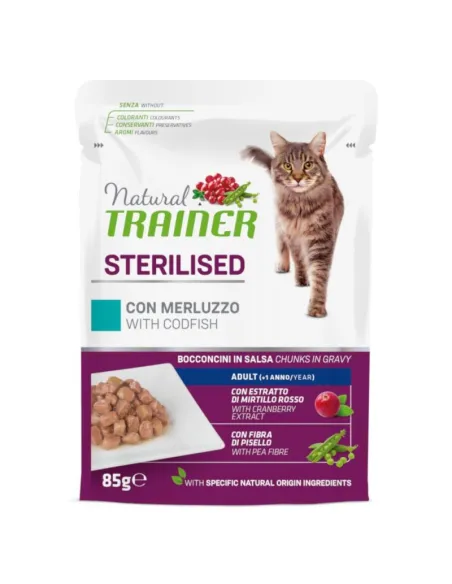Natural Trainer Sterilised Merluzzo 4 Buste 85g