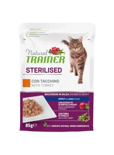 Natural Trainer Sterilised Tacchino 4x85g Busta