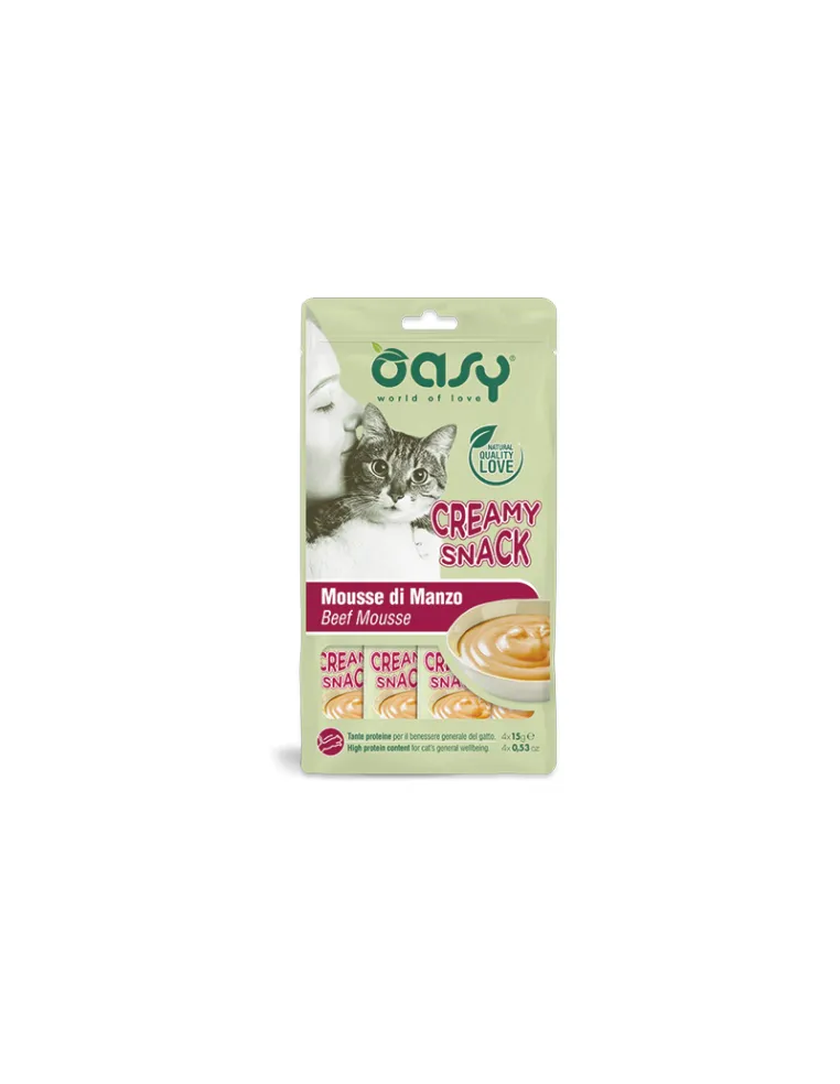 Oasy Creamy Cat Snack Manzo 4x15g