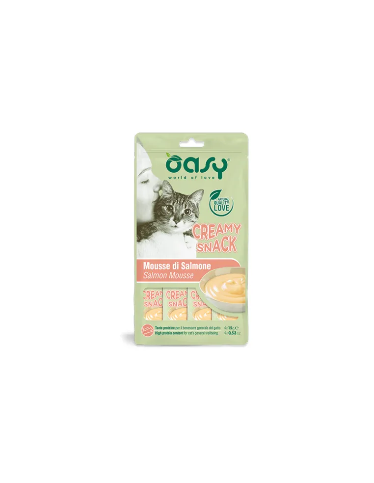 Oasy Creamy Cat Snack Salmone 4x15gr