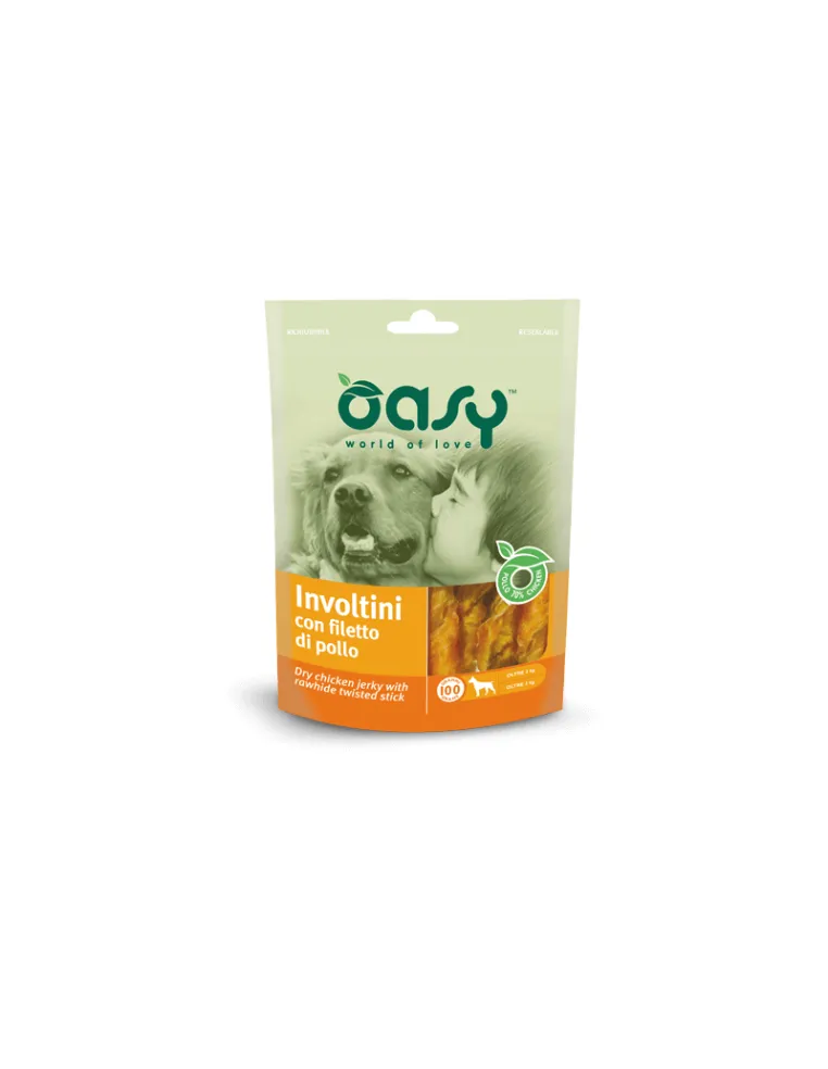 Oasy Involtini Filetto Pollo Dog Snack 100gr Busta