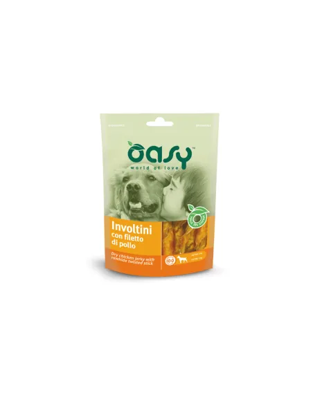 Oasy Involtini Filetto Pollo Dog Snack 100gr Busta Oasy Involtini Filetto Pollo Dog Snack 100gr Busta