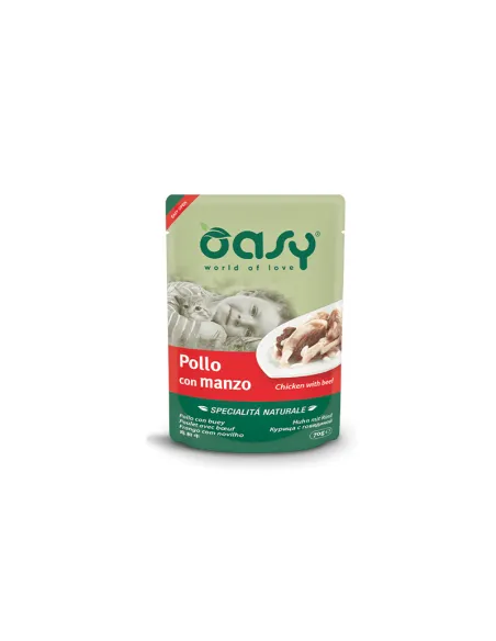 Oasy Naturale Pollo Manzo 70g Busta Oasy Naturale Pollo Manzo 70g Busta