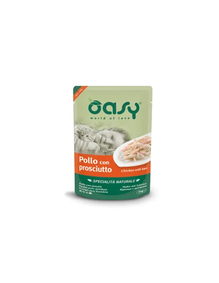 Oasy Naturale Pollo Prosciutto 70g Busta Oasy Naturale Pollo Prosciutto 70g Busta