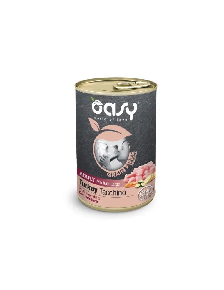 Oasy Wet Grain Free 400gr Adult Medium/Large Tacchino