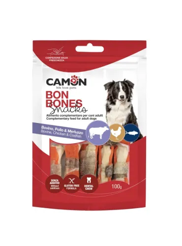 Ossa di Bufalo con Pollo e Merluzzo Dog Snack 100gr