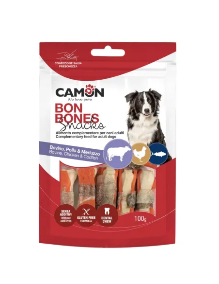Ossa di Bufalo con Pollo e Merluzzo Dog Snack 100gr