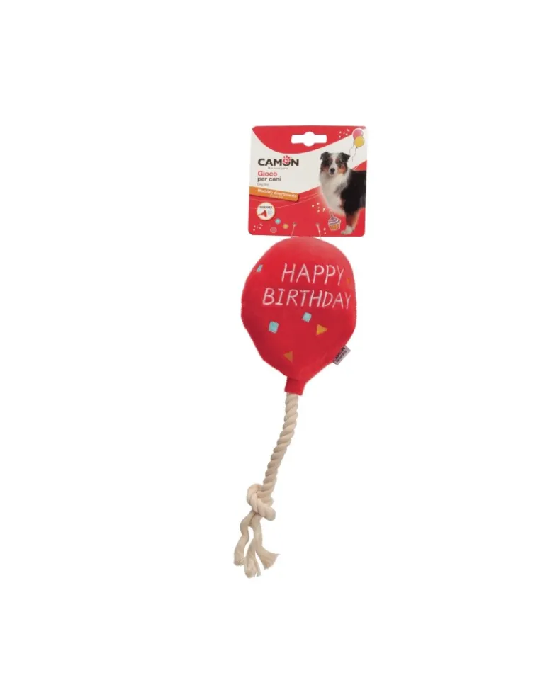 Palloncino Happy Birthday con Corda 20cm per Cani