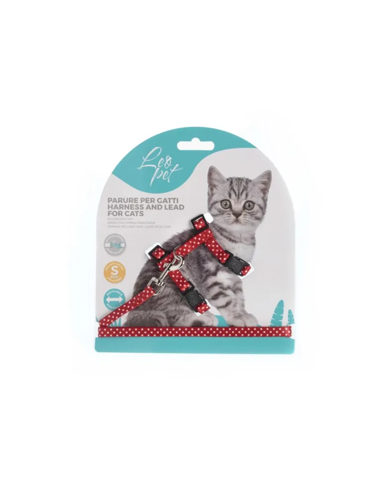 Parure Gattino Pois Rosso Accessorio per Gatti