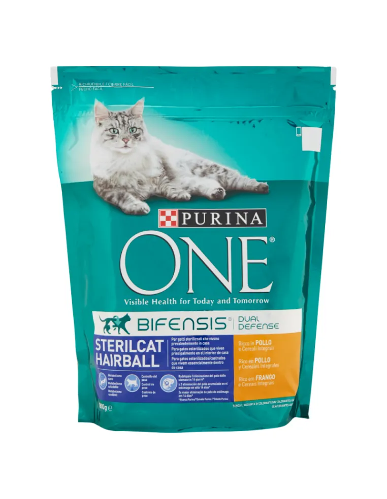 Purina One Steri/Hairba Pollo Cereali 800g