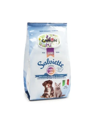 Salviette Lavanda e Camomilla 100 Pezzi per Cani e Gatti