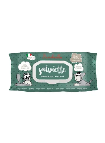 Salviette Muschio Bianco per Cani e Gatti 40 Pezzi