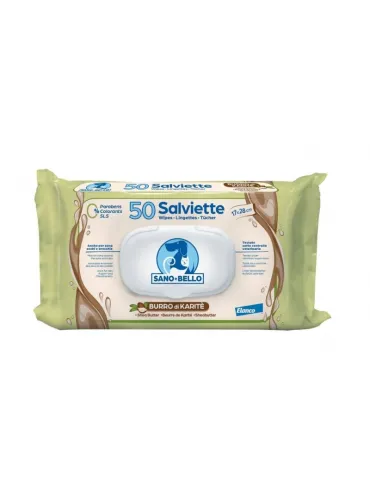 Salviette Sano e Bello Burro Karite 50 Pezzi