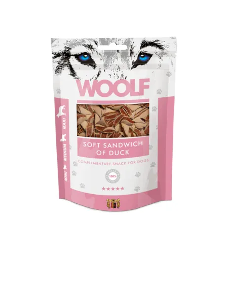 Sandwich Anatra e Merluzzo Woolf Snack per Cani 100g
