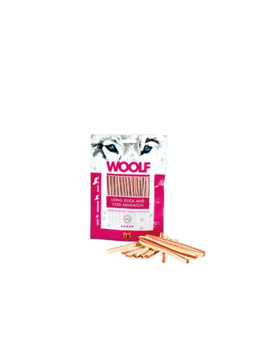 Sandwich Lungo Anatra Merlu Dog Snack Woolf 100gr