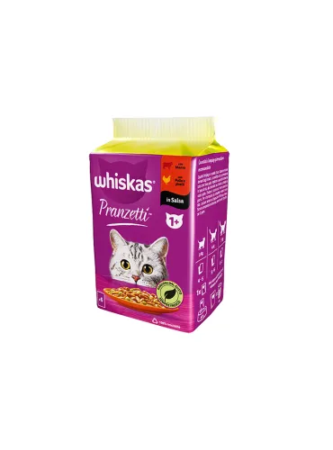 Whiskas Pranzetti 1+ Salsa Carne Verdura 6x50gr