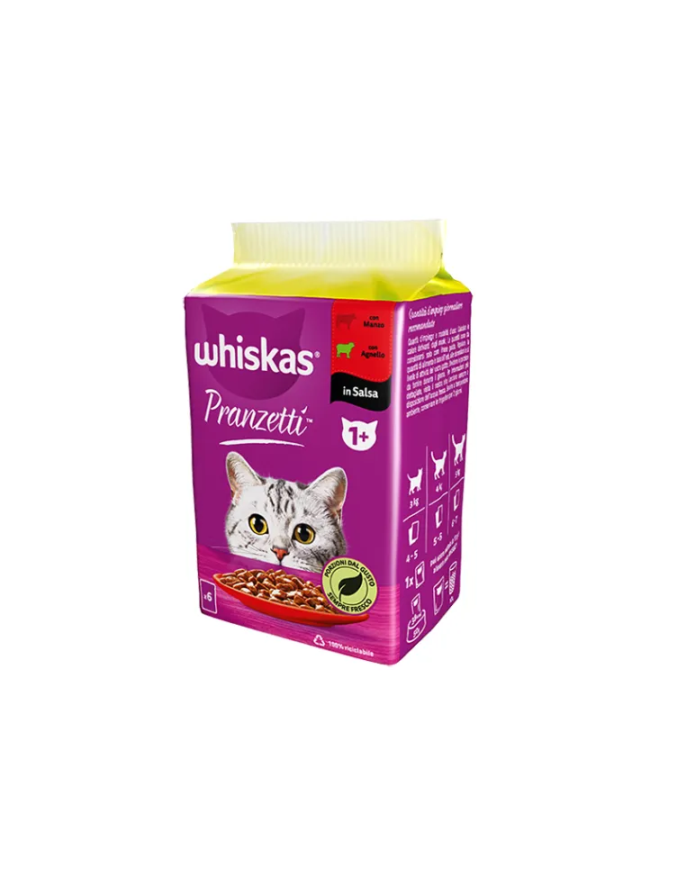 Whiskas Pranzetti 1+ Salsa Carni Miste 6x50gr