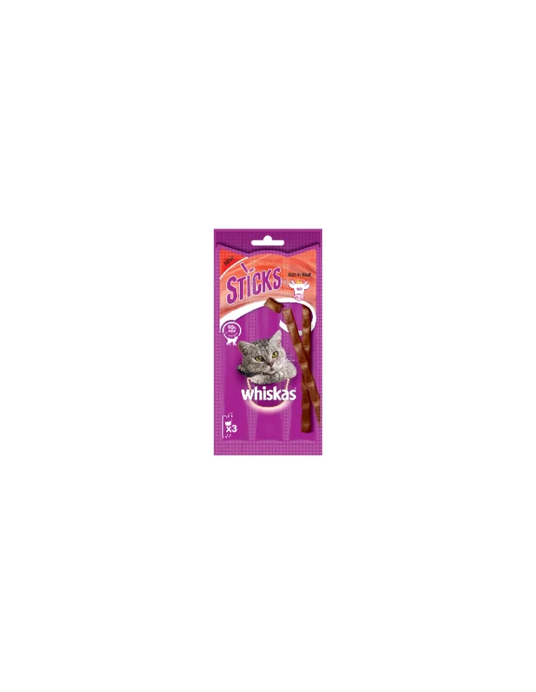 Whiskas Sticks Manzo 3 Pezzi 18g