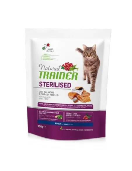 Natural Trainer Sterilised Salmone 300g Cat