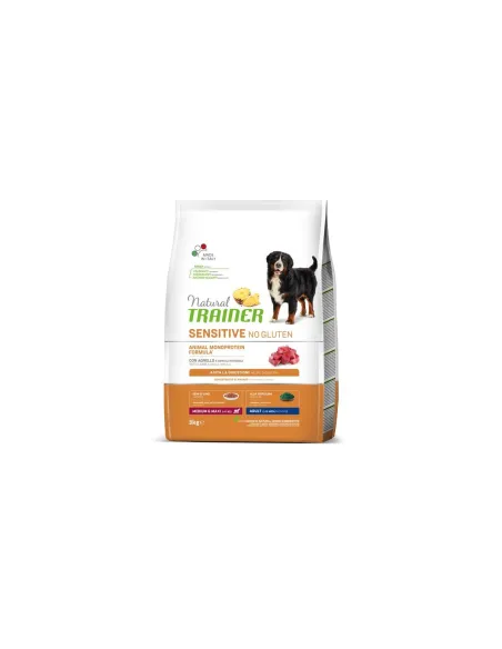 Natural Trainer sensitive no gluten cane medium e maxi adult agnello 3 kg Natural Trainer sensitive no gluten cane medium e maxi adult agnello 3 kg