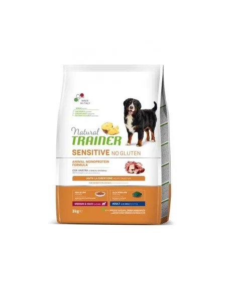 Natural Trainer sensitive cane no gluten medium e maxi adult anatra 3 kg