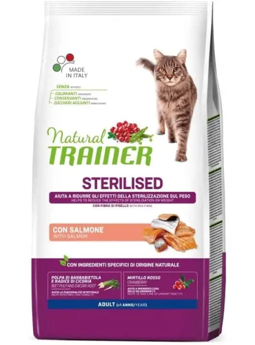 Natural trainer Sterilised gatto Adult con tacchino 3 kg
