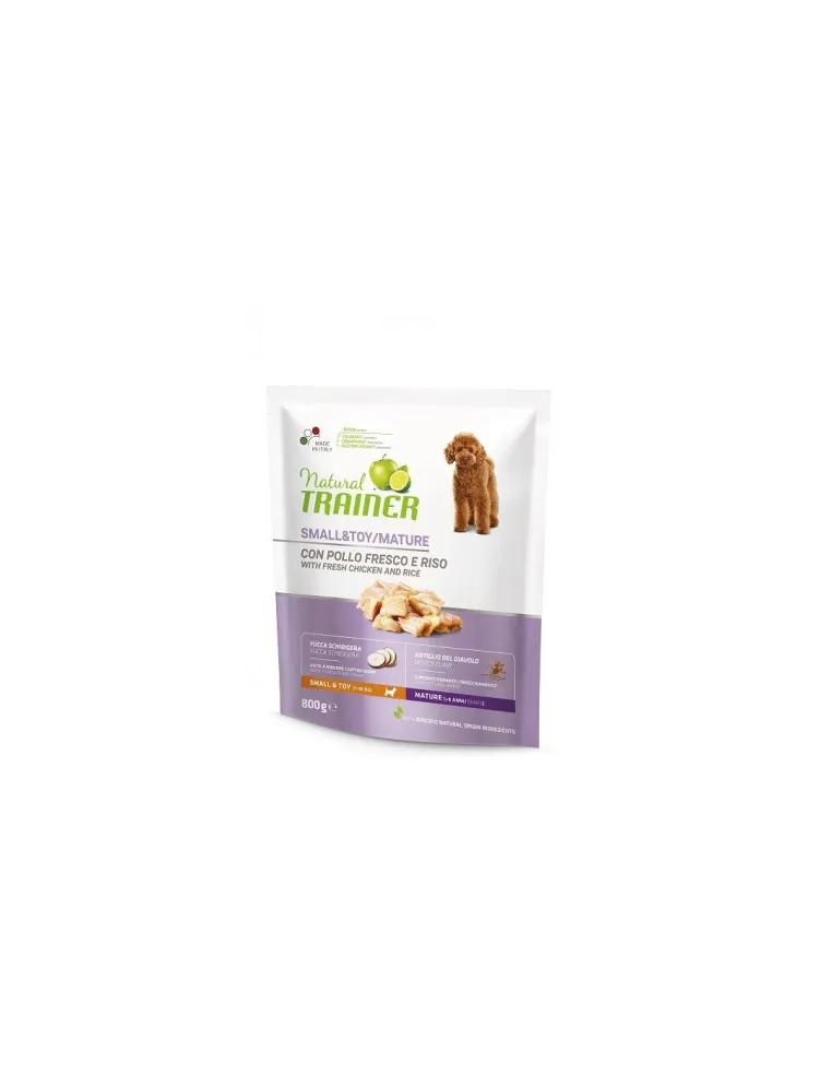 Natural trainer cane mature small e toy con pollo fresco 800 gr