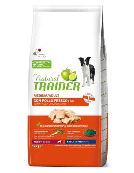 Natural trainer cane Adult Medium con pollo 12 kg