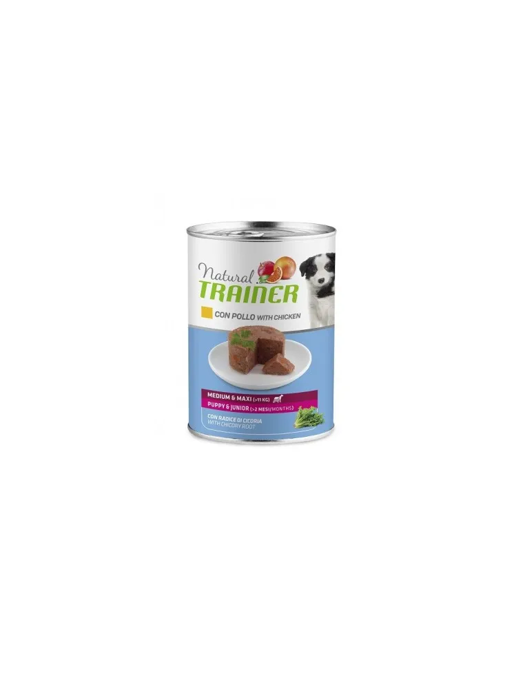 Natural trainer cane puppy e junior medium e maxi con pollo 400 gr