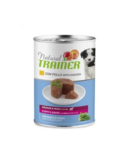 Natural trainer cane puppy e junior medium e maxi con pollo 400 gr