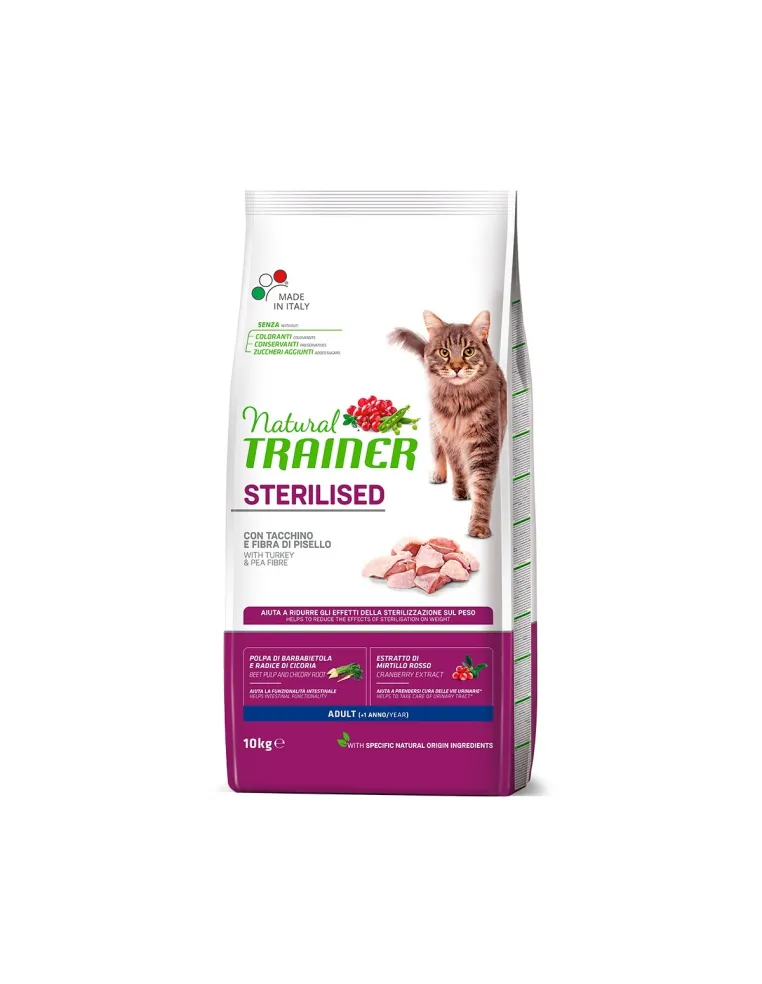 Natural trainer Sterilised gatto Adult con tacchino 10 kg
