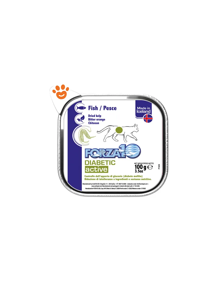 Forza10 Gatto Diabetic Active Vaschetta 100 Gr Pesce