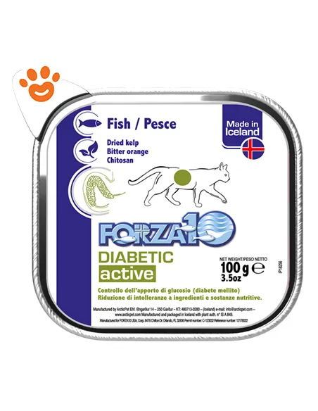 Forza10 Gatto Diabetic Active Vaschetta 100 Gr Pesce Forza10 Gatto Diabetic Active Vaschetta 100 Gr Pesce