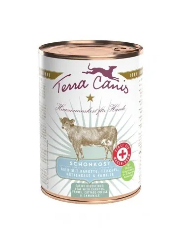 Terra canis gastrointestinal first aid vitello con carote, finocchio, formaggio in fiocchi e camomilla 400 gr