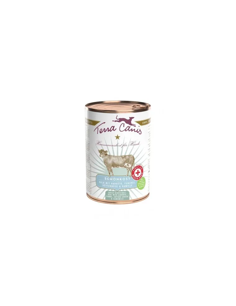 Terra canis gastrointestinal first aid vitello con carote, finocchio, formaggio in fiocchi e camomilla 400 gr