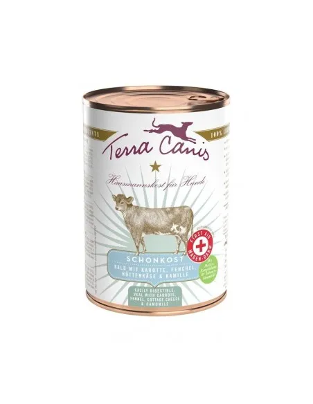 Terra canis gastrointestinal first aid vitello con carote, finocchio, formaggio in fiocchi e camomilla 400 gr