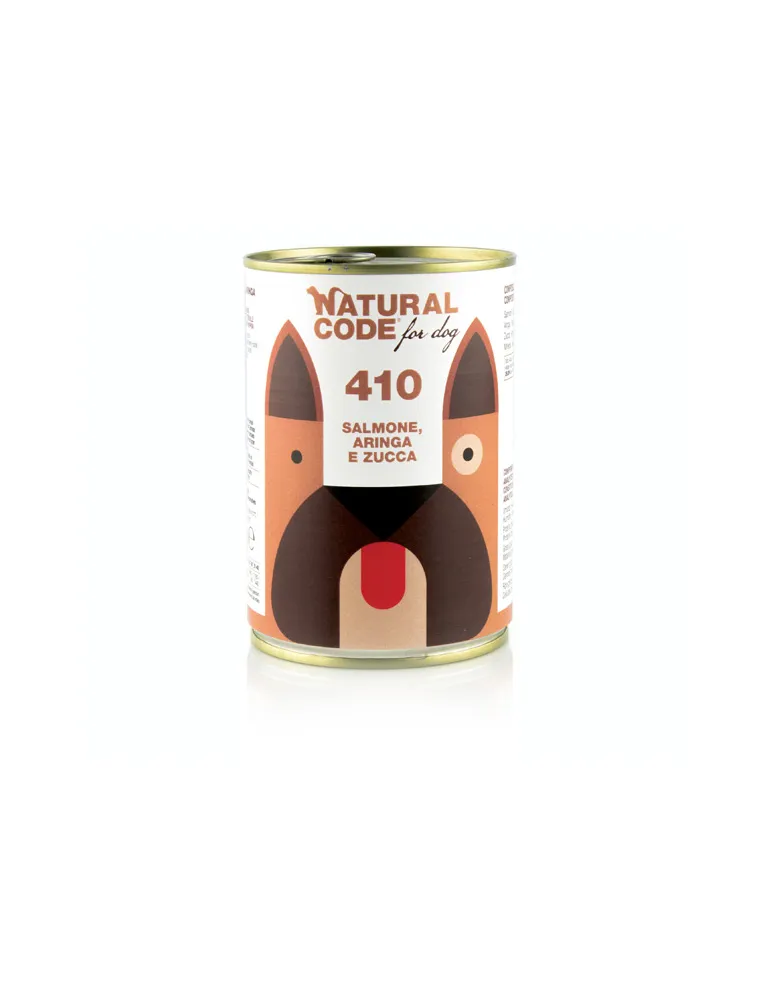 Natural code 410 cane salmone aringa e zucca 400 gr