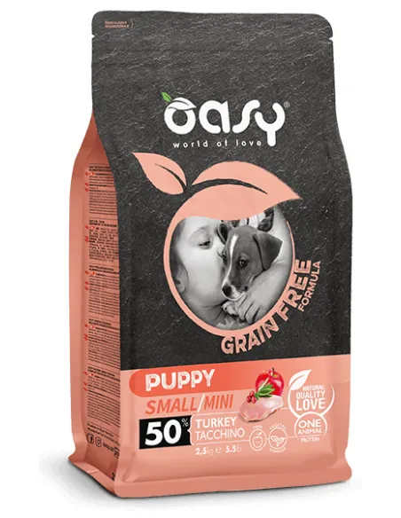 Oasy G.F. Cane - Puppy Small/Mini Tacchino 800 Gr
