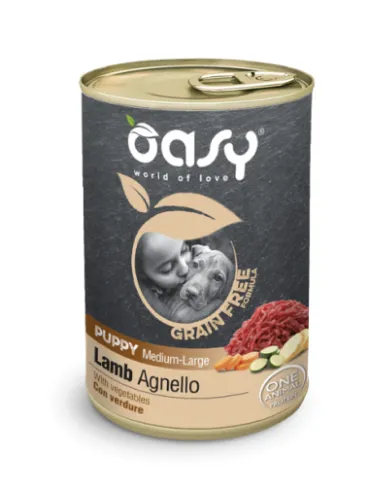 Oasy Wet Dog Grain Free - Puppy M/L Agnello 400 Gr