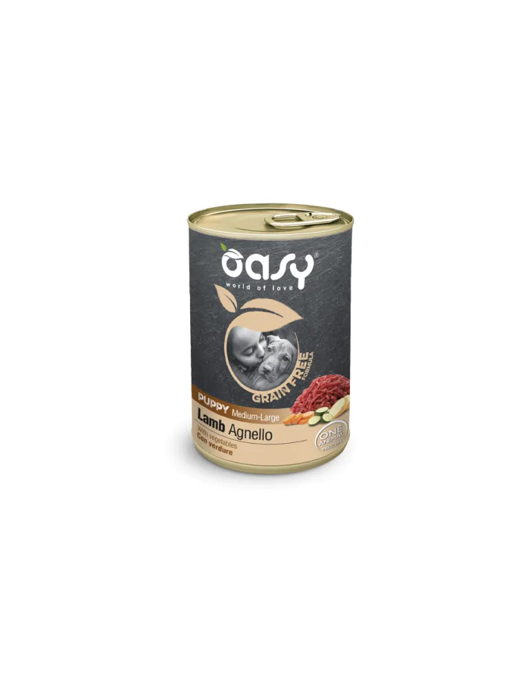 Oasy Wet Dog Grain Free - Puppy M/L Agnello 400 Gr