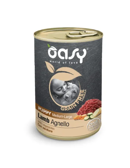 Oasy Wet Dog Grain Free - Puppy M/L Agnello 400 Gr