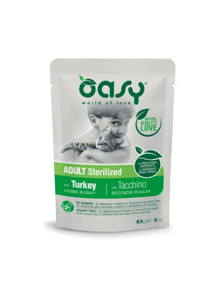 Oasy Wet Cat - Bocconcini Ster Tacchino 85 Gr