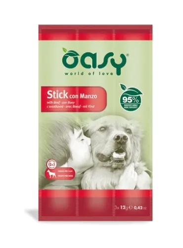 Oasy Snack Dog - Stick Manzo 3x12gr