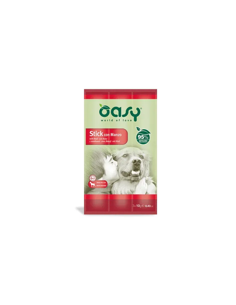 Oasy Snack Dog - Stick Manzo 3x12gr