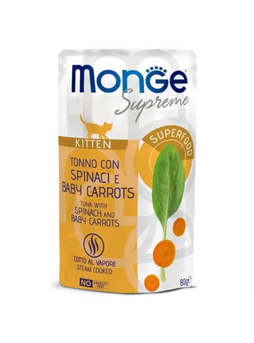 Monge Cat Supreme Kitten Tonno Spinaci Carote 80 Gr