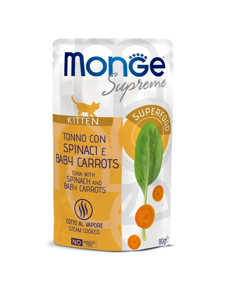 Monge Cat Supreme Kitten Tonno Spinaci Carote 80 Gr
